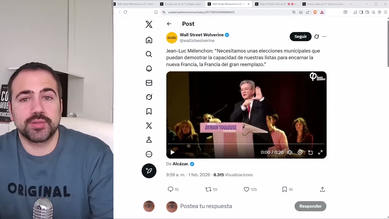 LIDER DE LA IZQUIERDA FRANCESA ADMITE QUE BUSCAN UN GRAN REEMPLAZO DE VOTANTES POR INMIGRANTES